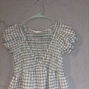 La Hearts Green Plaid Blouse